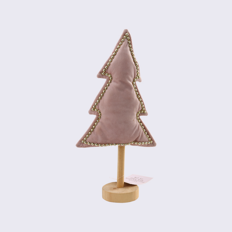 Pink Christmas Flannel Stuffed Cotton Tree Ornaments
