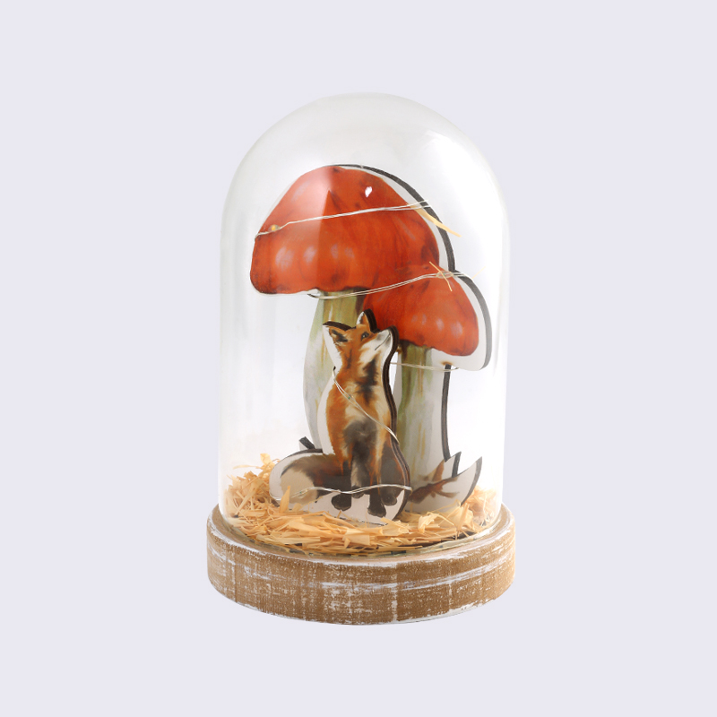 Harvest Festival Glass Cover Fox Mushroom Fairy Tale Creative Lighting Ornaments