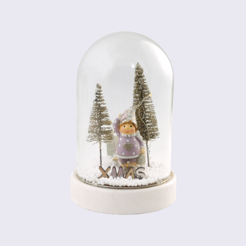 Boy Snow Scene Modeling Glass Shade Lighting Ornaments