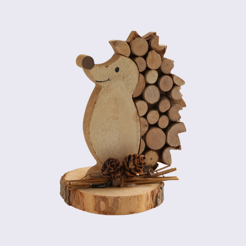 Harvest Festival Stick Wood Chip Hedgehog Pine Cone Wood Pier Handicraft Ornaments