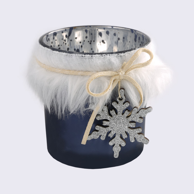 Plating Hair Blue Glass Bow Decoration Cup Ornaments