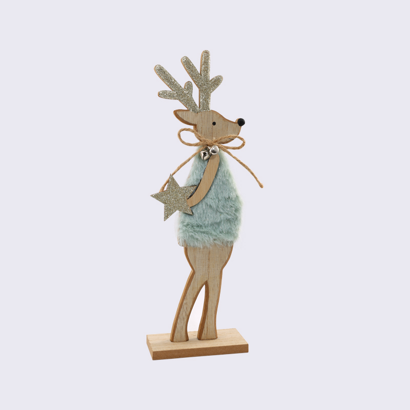 Bell Wooden AppliquéD Elk Star Ornaments