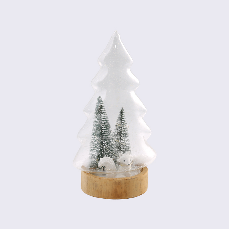 Creative Snow Scene Little Fox Christmas Tree Glass Cover Ornaments