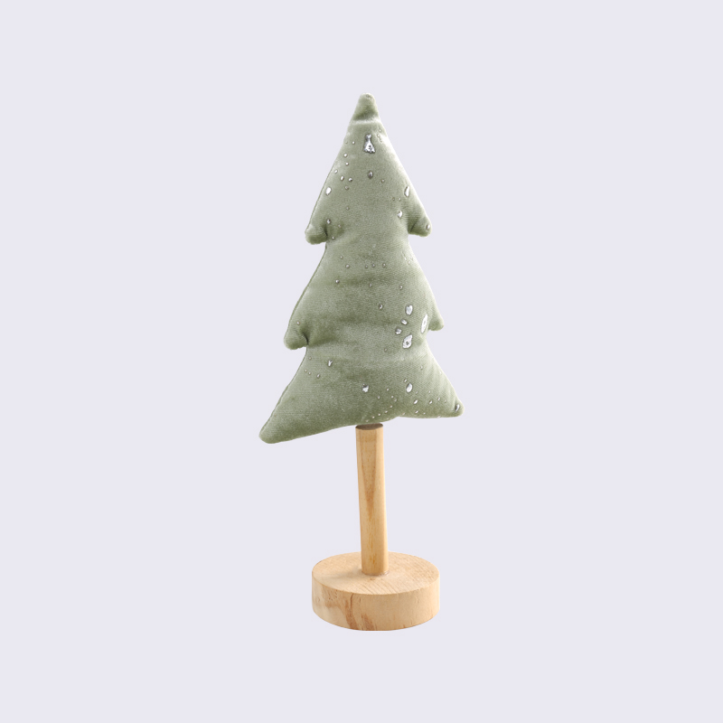 Flannel Cotton-Filled Christmas Tree Wooden Vertical Ornaments