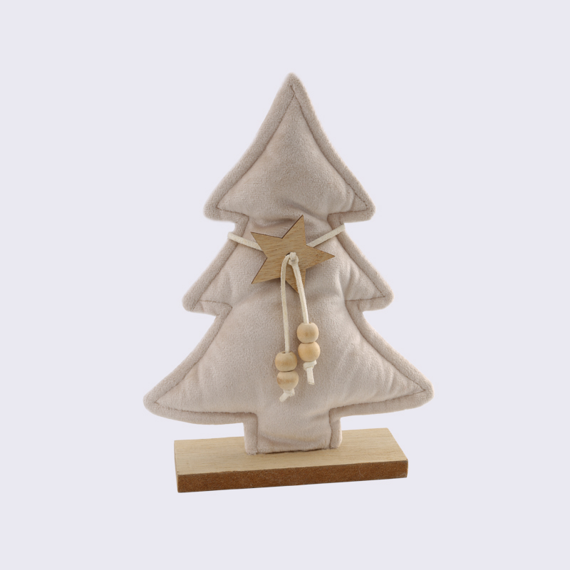 Warm Solid Color Simple Flannel Cotton Stuffed Pine Christmas Ornaments