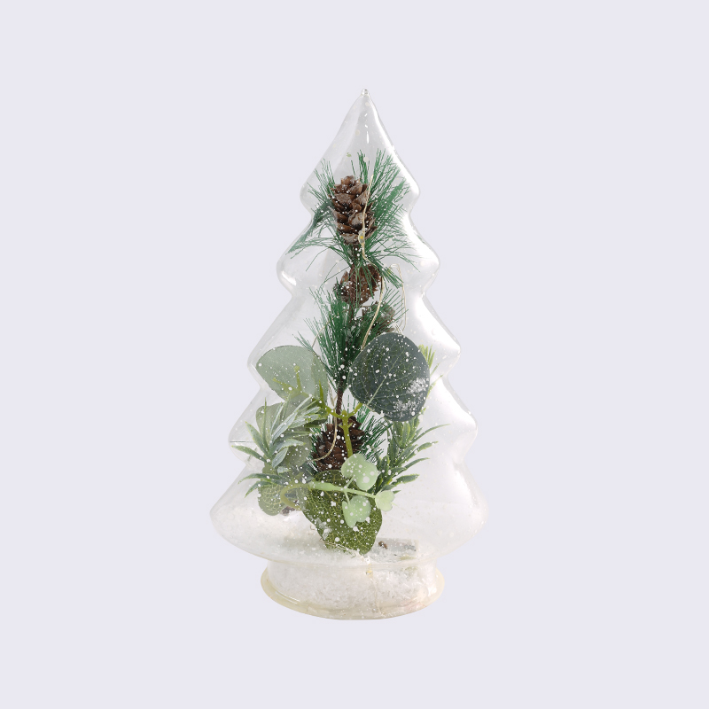 Christmas Elements Classic Pine Cone Pine Needle Plant Leaf Glass Tree Lighting
