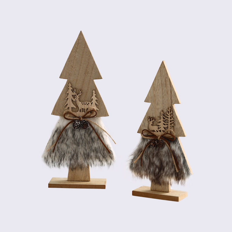 Forest Decoration Pine Cone Bow Attached Fur Tree Ornaments