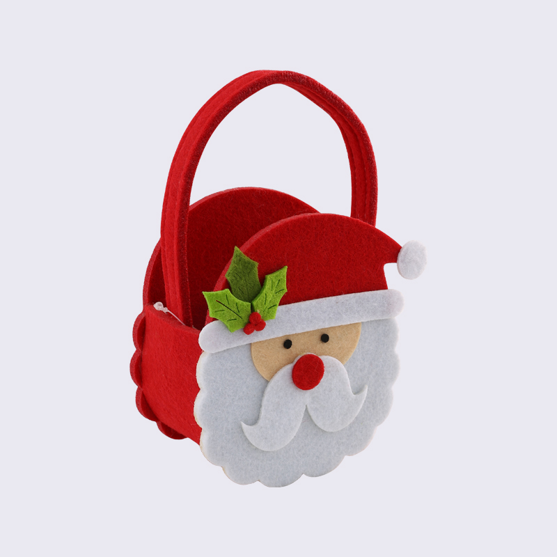 Santa Decoration, Felt Non-Woven Candy Tote Bag
